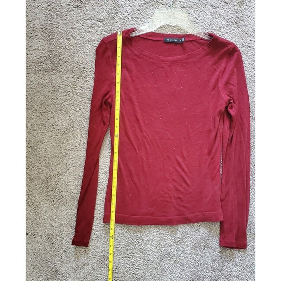The Limited Sparkly Red Wool Blend Sweater M Light Long Slewve - Picture 2 of 3